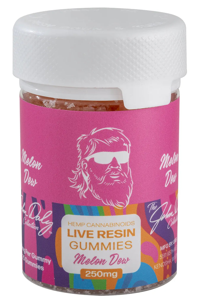 John Daly Melon Dew 25ct Live Resin Gummies 250mg John Daly Collection