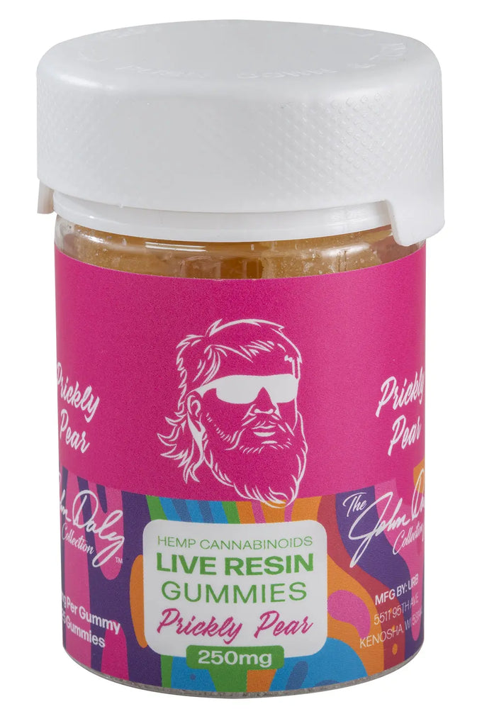 John Daly Prickly Pear 25ct Live Resin Gummies 250mg John Daly Collection